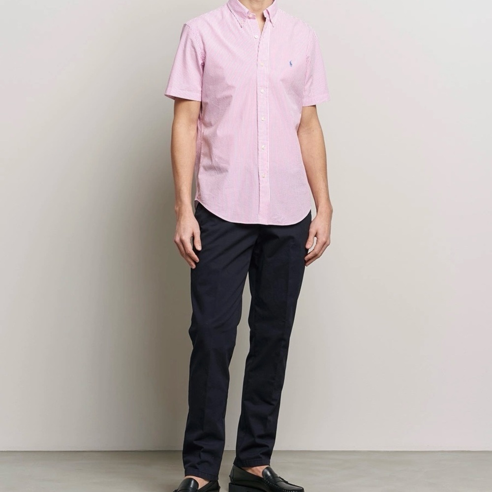 Ralph Lauren Pink and White Striped Button Down‎ Shirt